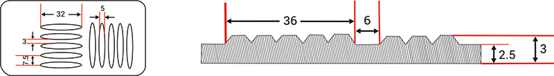 Checker Plate Rubber Matting Single & Five Bar Diagram