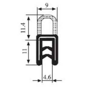 Black EPDM Boot Seal Profile