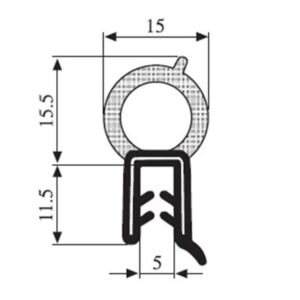 Black EPDM Boot Seal Profile
