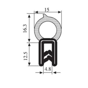 Black EPDM Boot Seal Profile