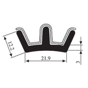 Black EPDM Glass Run Channel Profile
