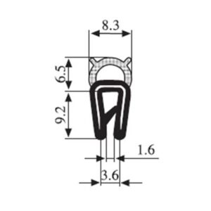 Black EPDM Boot Seal Profile