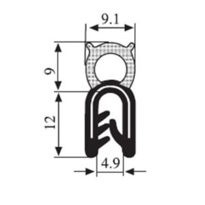 Black EPDM Boot Seal Profile