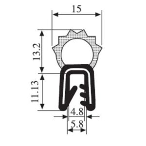 Black EPDM Boot Seal Profile