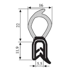 Black EPDM Boot Seal Profile