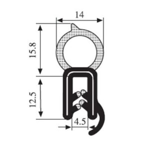 Black EPDM Boot Seal Profile