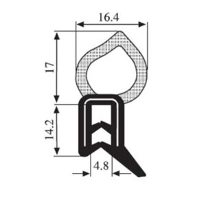 Black EPDM Boot Seal Profile