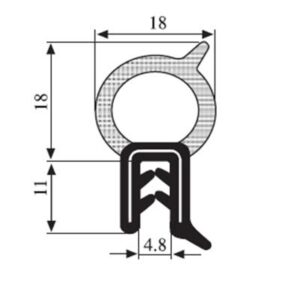 Black EPDM Boot Seal Profile