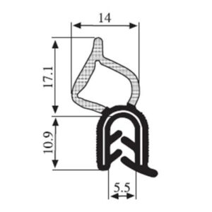 Black EPDM Boot Seal Profile
