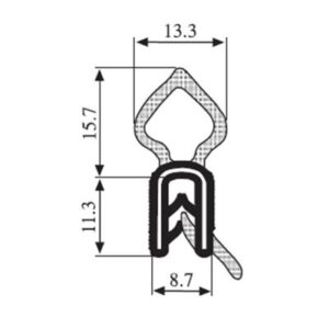 Black EPDM Boot Seal Profile