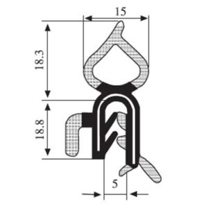 Black EPDM Boot Seal Profile
