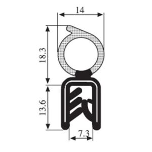 Black EPDM Boot Seal Profile