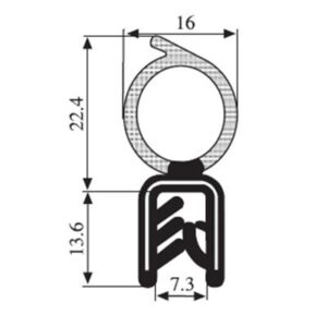 Black EPDM Boot Seal Profile