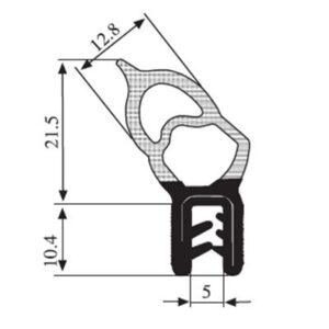 Black EPDM Boot Seal Profile