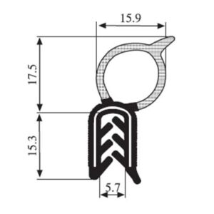 Black EPDM Boot Seal Profile