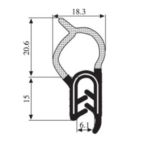 Black EPDM Boot Seal Profile