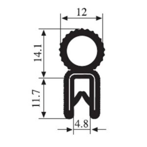 Black EPDM Boot Seal Profile