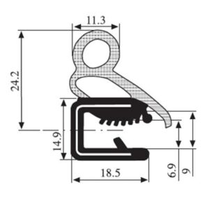 Black EPDM Door Profile