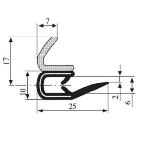 Black EPDM Door Profile