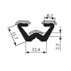 Black EPDM Glass Run Channel Profile