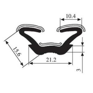 Black EPDM Glass Run Channel Profile