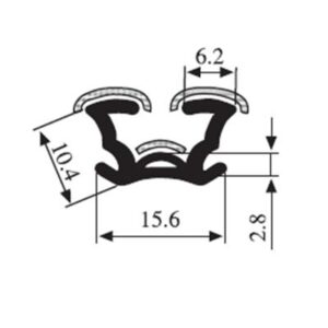 Black EPDM Glass Run Channel Profile