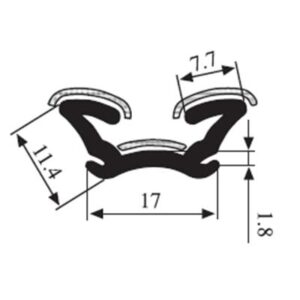 Black EPDM Glass run channel profile