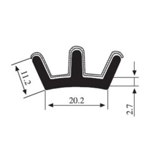 Black EPDM Glass Run Channel Profile