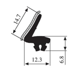Black EPDM Glass Run Channel Profile