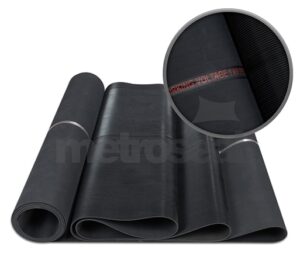 Fine Ribbed Black EPDM Rubber Matting 1,000v