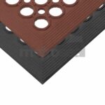 Colour Stagger Moulded Rubber workstation mats - Drainage type