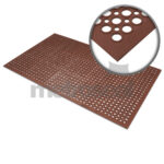 Red Moulded Rubber workstation mats - Drainage type