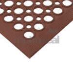 Red Moulded Rubber workstation mats - Drainage type