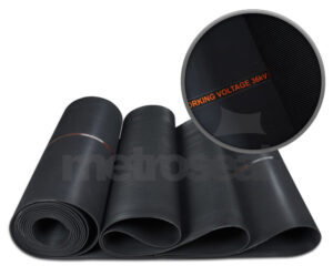 Fine Ribbed Black EPDM Rubber Matting 36,000v