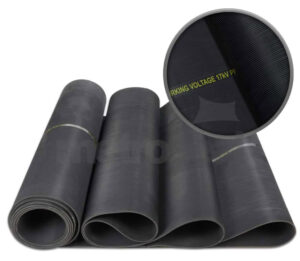 Fine Ribbed Black EPDM Rubber Matting 17,000v