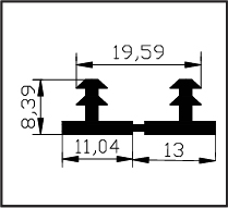 24,04 x 8,39 Dilatation Seal Profile