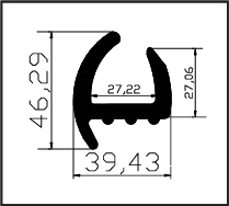 39,43 x 46,29 Container Door Seal Profile