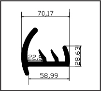 70,17 x 28,63 Container Door Seal Profile